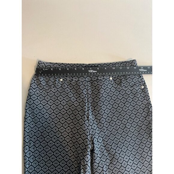 Susan Graver Weekend Novelty Print Navy White Sz XS Pull On Pant Stretchy Elasti - Picture 6 of 7